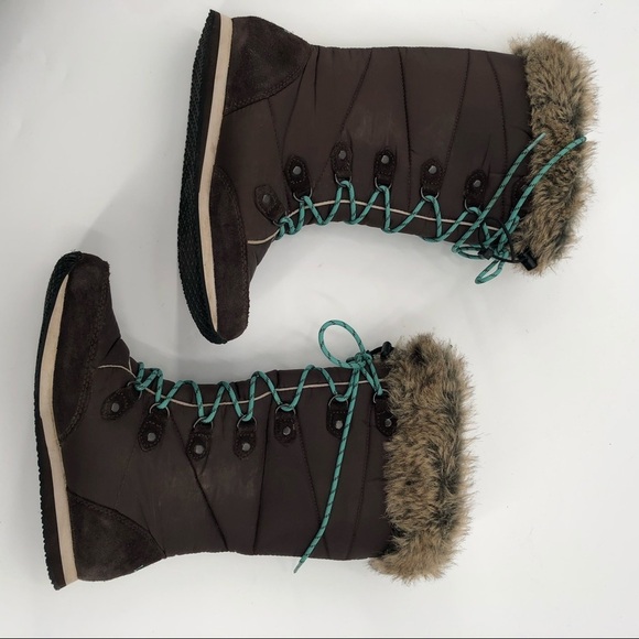 L.L. BEAN Carrabasset Boots Fur Lace Up Tall Winter Snow TEK 2.5 Waterproof Boot - Picture 4 of 10